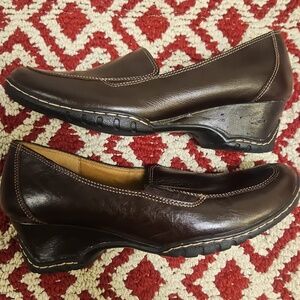 Dark Brown Leather Loafer Clog ( Lightly Used)